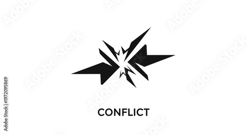 Explosion Icon Representing Conflict, Dispute, or Aggression with Sharp Edges