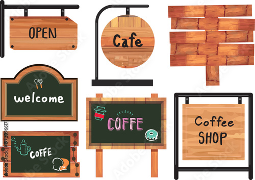 木目調のお店の立て看板