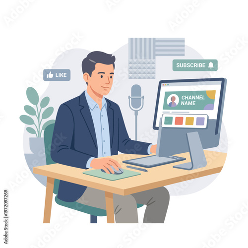 Man creating content for his online channel.