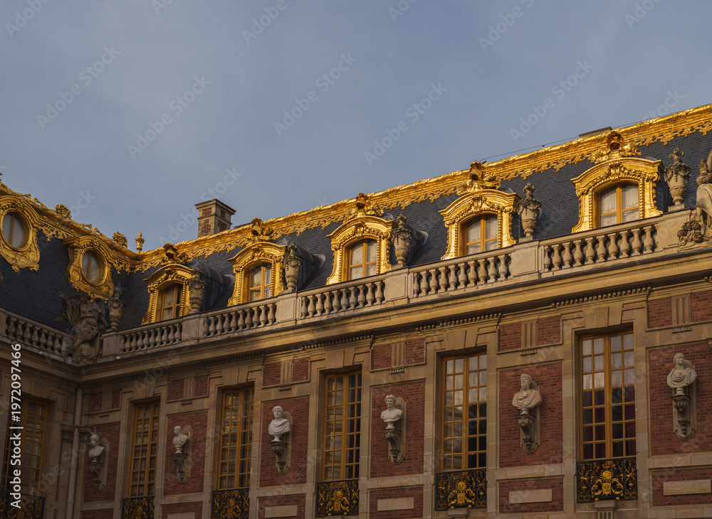 Fototapeta premium Ornate Gilded Roof and Baroque Architecture at Palace of Versailles, France