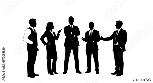 Business Team Discussion Silhouette