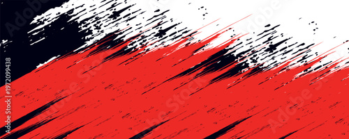 Aged gunge texture. Scratched black structure with red brush decorative illustration. Hand-drawn painted abstract background.vector illustrator