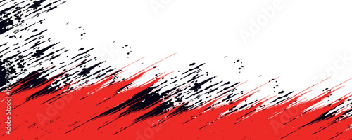 Aged gunge texture. Scratched black structure with red brush decorative illustration. Hand-drawn painted abstract background.vector illustrator