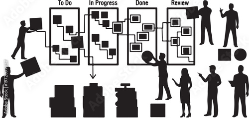 Business workflow management process with team collaboration and tasks