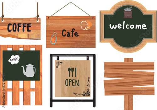 木目調のお店の立て看板