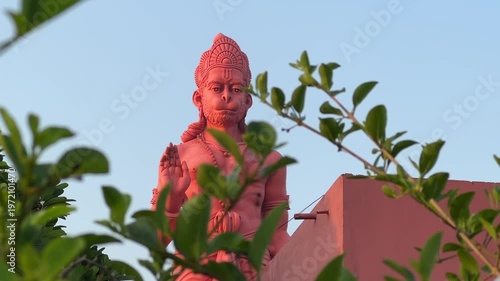 A Shot of Hanuman Statue at Chhatarpur Mandir Delhi