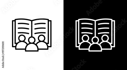 Group Study White Icon Set Design