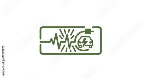 Electric Vehicle Charging Station Icon Depicting Energy and Power.