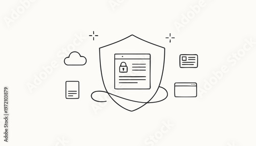 Digital Security Shield - Protecting Online Data and Information.