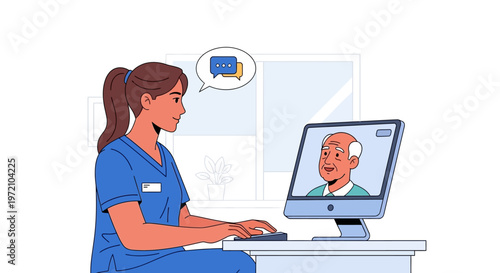 Telemedicine, online consultation, doctor patient video call, virtual healthcare, medical ehealth