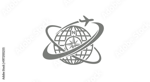 Elegant Globe with Airplane Symbolizing Global Travel and Exploration.