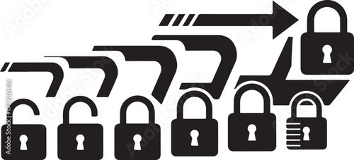 Secure Data Protection and Encryption Concept with Locks