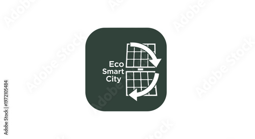 Eco Smart City Icon Depicting Renewable Energy and Sustainability.