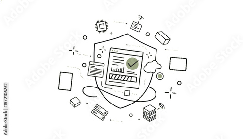 Digital Security Shield - Protecting Data and Information Online.