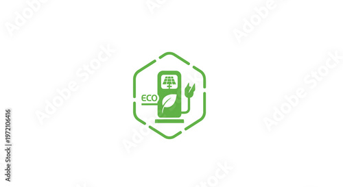 Eco-Friendly Charging Station Symbol for Electric Vehicles.