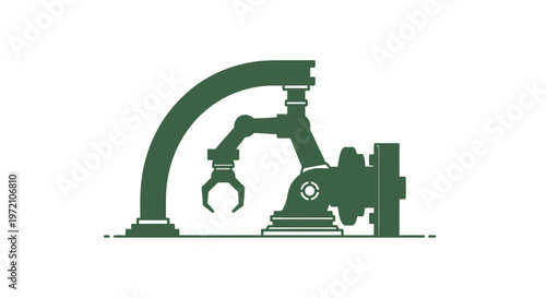 Detailed Silhouette of a Robotic Arm for Industrial Automation.
