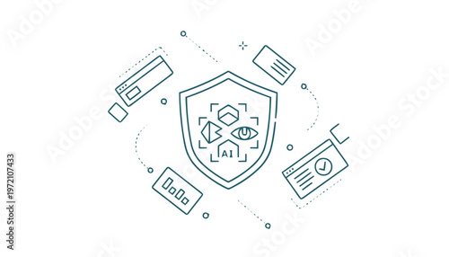 Digital Security Shield Protecting Data and Information Online.