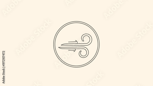 Elegant Wind Icon Depicting Air Movement and Direction Symbolism.