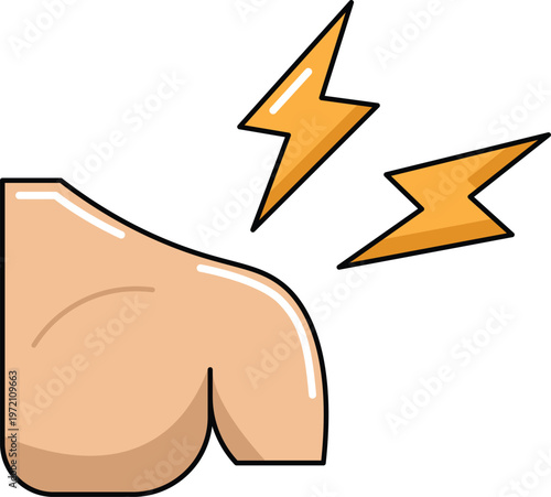 Design Shoulder Ache Illustration Flat Icon