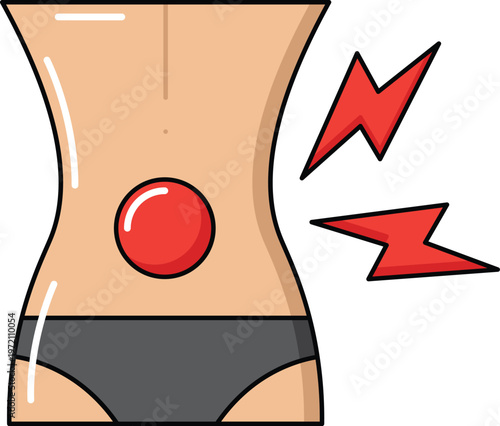 Design Back Pain Illustration Flat Icon