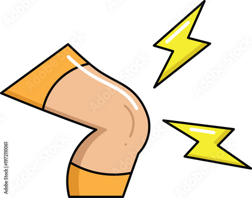 Design Knee Pain Illustration Flat Icon