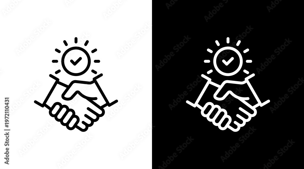 Fototapeta premium Partnership Deal White Icon Set Design