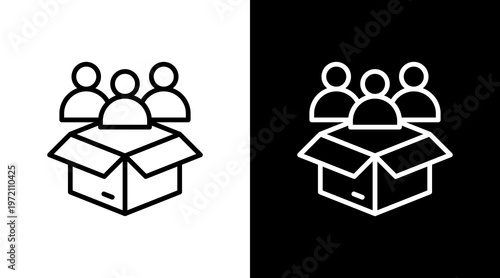 Customer Acquisition White Icon Set Design