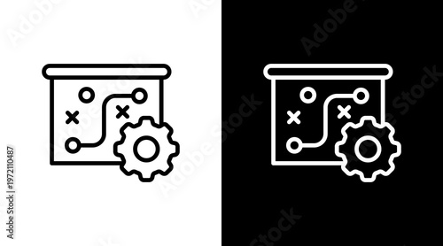 Strategic Roadmap White Icon Set Design