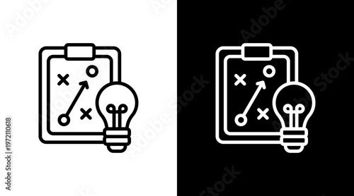Innovation Plan White Icon Set Design