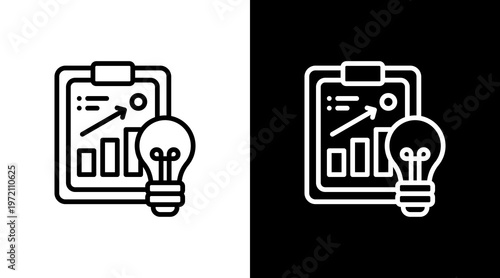 Sales Strategy White Icon Set Design