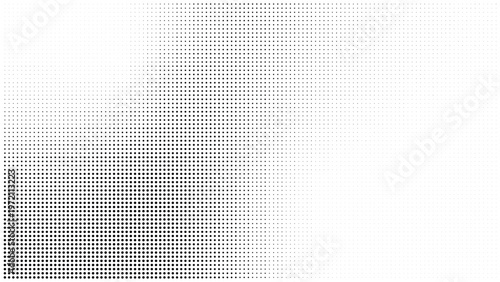 Dotted gradient vector illustration, white and black halftone background, seamless dotted lines, monochrome dots texture backdrop, retro effect.