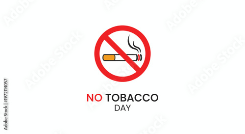 No tobacco day a red prohibition sign with a cigarette illustration