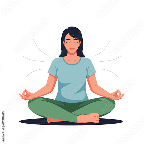 Woman Sitting in Meditation Posture 7.
