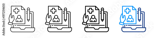 Patient Enrollment Icon Different Style Outline Collection Set.