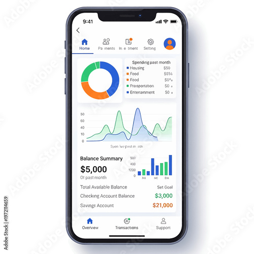 Smartphone displaying financial data screen 2.