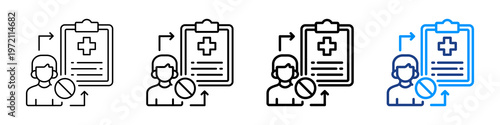 Clinical Outcomes Icon Different Style Outline Collection Set.