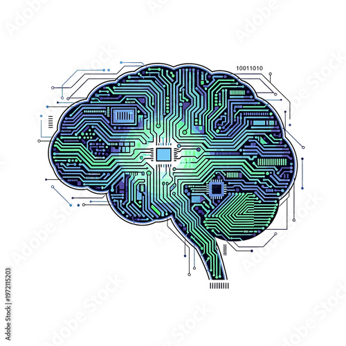 Circuit board brain technology concept 6.