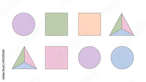 Colorful Geometric Shapes Arrangement