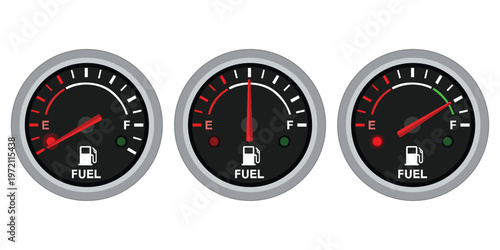 Fuel Gauge Indicators: Illustrating the fluctuation of fuel levels with precision, these gauges provide a clear and concise visual representation of the fuel status.
