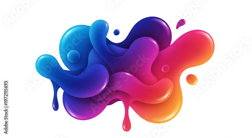 Vibrant colorful liquid splash design element 2.