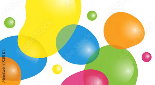 Colorful Bubbles Floating in Air.