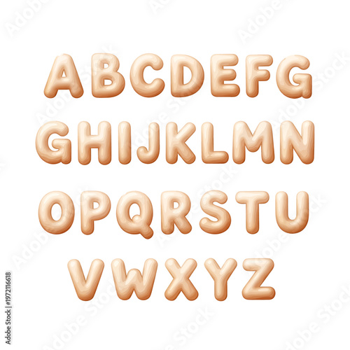 Alphabet letters in 3D format.