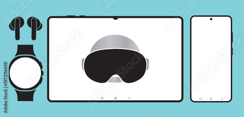 Mobile tablet smart watch Screen Frame. mobile screen mockup set template