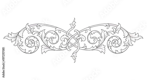 Intricate ornamental design element illustration.
