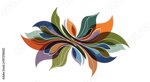 Colorful abstract leaf design element.
