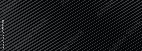 Black oblique straight line background. Modern dark linear abstract wallpaper. Luxury stripe gradient texture. Grey diagonal line backdrop for flyer, banner, poster, cover, presentation. Simple