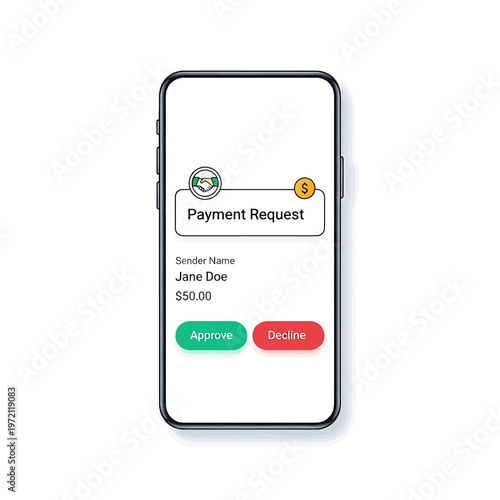 Mobile phone payment request screen.