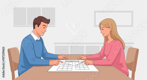 Couple Planning Schedule Together, Relationship Goals, Time Management, Collaboration