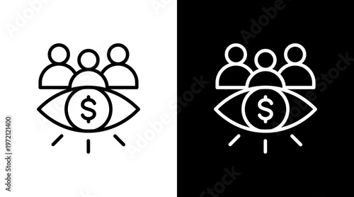 Corporate Vision White Icon Set Design