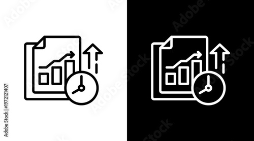Long Term Strategy White Icon Set Design